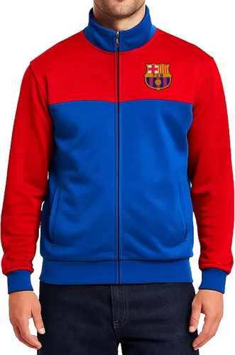 Miniatura 12 de Icon Sports Chaqueta deportiva de fútbol con licencia oficial del FC Barcelona, unisex para adultos