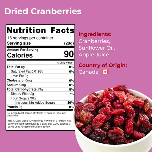 Miniatura 2 de Amrita Arándanos secos de 1 libra, endulzados con jugo de manzana, sin sulfuro, sin gluten, sin OMG, sin conservantes, empaquetados frescos