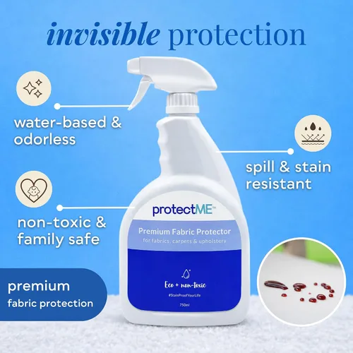 Miniatura 2 de protectME - Spray protector de tela y resistente a las manchas - Spray para tela de tapicería para protección contra manchas para alfombras