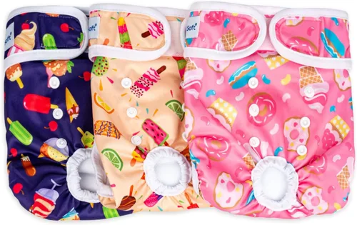 Miniatura 9 de Pet Soft Pañales para perras, paquete de 3 pañales lavables para perros en celo, reutilizables, bragas de período, pañales para cachorros hembra