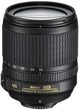 Nikon AF-S DX NIKKOR 18-105mm f/3,5-5,6 G ED lente de zoom de reducción de vibración con enfoque automático para cámaras Nikon DSLR