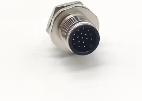 Miniatura 7 de Elecbee 17 Pin M12 Cable A Code Male Straight Rear Bulkhead Waterproof Panel Receptacles Solder Type