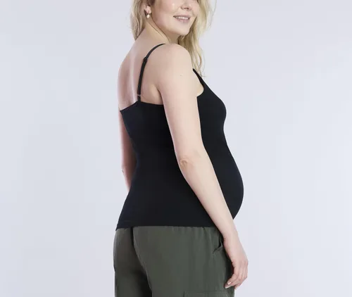 Miniatura 3 de Motherhood Maternity Camiseta sin mangas de lactancia con clip para mujer con correas ajustables y brasier integrado para lactancia materna