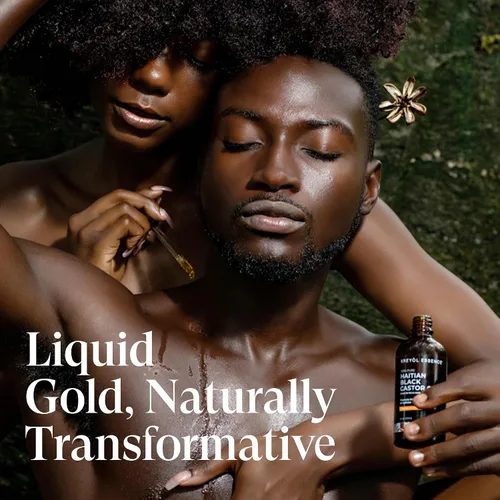 Miniatura 8 de Kreyol Essence - Aceite de ricino negro haitiano para piel y cabello, botella de vidrio, prensado en frío, sin hexano, cabello de aspecto más