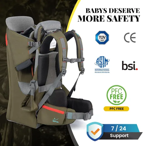 Miniatura 2 de WIPHA - Mochila para bebé, ergonómico, con toldo para el sol, mochila de senderismo con gran espacio de almacenamiento y bolsillo aislado, asiento