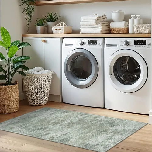 Miniatura 870 de IOHOUZE Alfombra abstracta lavable de 3 x 12 pies para pasillos, antideslizante para cocina, camino de entrada de lana sintética para interiores