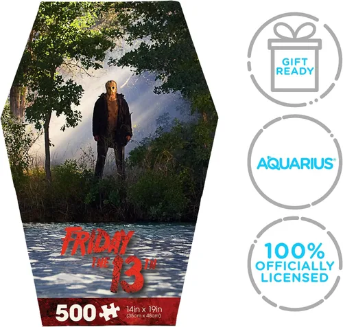 Miniatura 8 de Aquarius Friday the 13th - Rompecabezas de 500 piezas para adultos, caja de ataúd de película de terror, mercancía de Jason Voorhees, 14 x 19