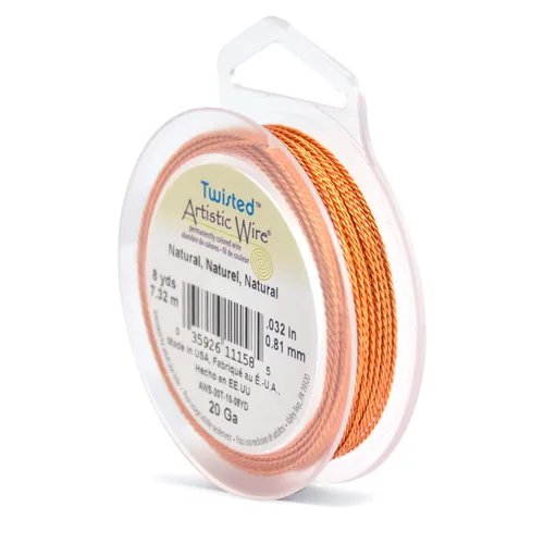 Miniatura 13 de Artistic Wire, Alambre de cobre de color resistente al deslustre calibre 20 / 0.032 in, torsión redonda, color latón antiguo, 8 yd / 24.0 ft