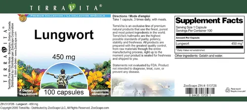Miniatura 4 de Lungwort - 450 mg (100 Cápsulas, ZIN: 513728)