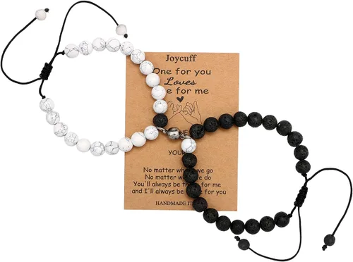 Pulseras magnéticas a juego con tu novio y novia con cuentas para mujeres, hombres, amantes de los mejores amigos, pulseras de conexión para regalo