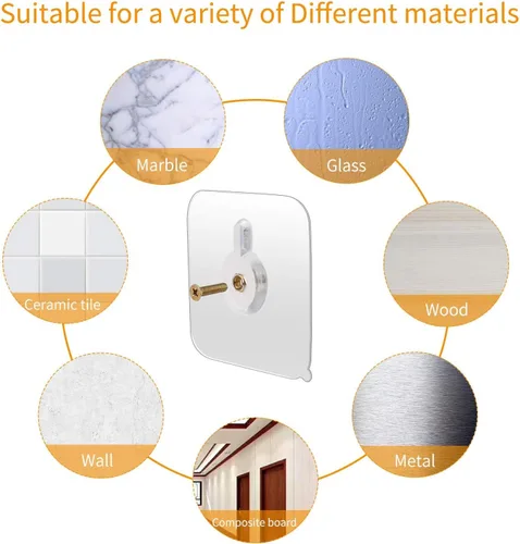 Miniatura 4 de OOTSR Juego de 12 tornillos adhesivos para montaje en pared, clavos colgantes sin rastro, sin perforación, tornillos adhesivos con destornillador