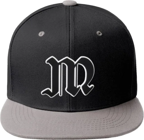 Miniatura 1429 de Daxton Gorra clásica con visera de billete plano con letras del alfabeto inglés antiguo de la A a la Z
