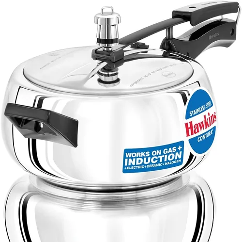 Hawkins Olla a presión Contura de 3,5 litros, cocina de tapa interior de acero inoxidable, cocina Handi, cocina de inducción, plata (SSC35)