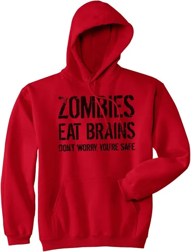 Miniatura 2 de Crazy Dog T-Shirts Zombies Eat Brains So Youre Safe - Sudadera con capucha para Halloween