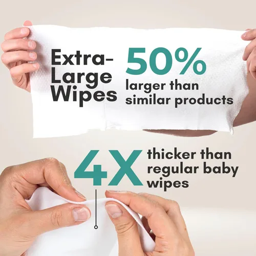 Miniatura 2 de Nurture XL - Toallitas corporales ultra gruesas para adultos con aloe 120 paños desechables extra grandes de limpieza húmeda sin enjuague, ducha
