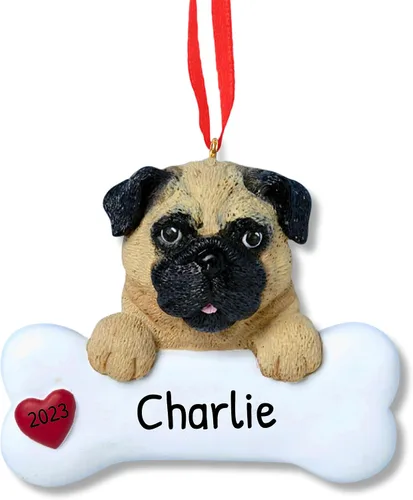 Miniatura 42 de Adornos de Navidad personalizados para perros 2024 – Adornos navideños de hueso de perro Husky para amantes de los perros, adorno de primera Navidad