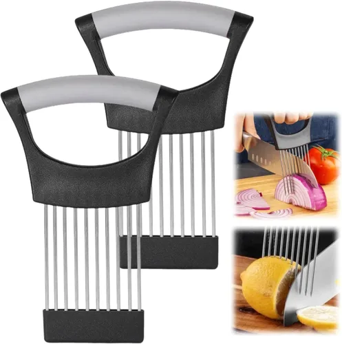 Miniatura 7 de Soporte para rebanar cebollas, nuevo soporte de acero inoxidable 2024 para cortar, herramienta auxiliar de picadora, cortador para carne, cebolla