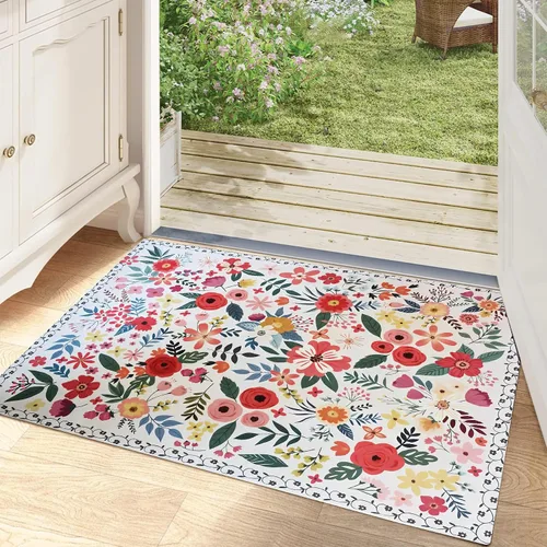 Miniatura 22 de Alfombra a cuadros de 2 x 3 pies, alfombra negra y blanca moderna para entrada interior, alfombra pequeña lavable a cuadros para baño, alfombra