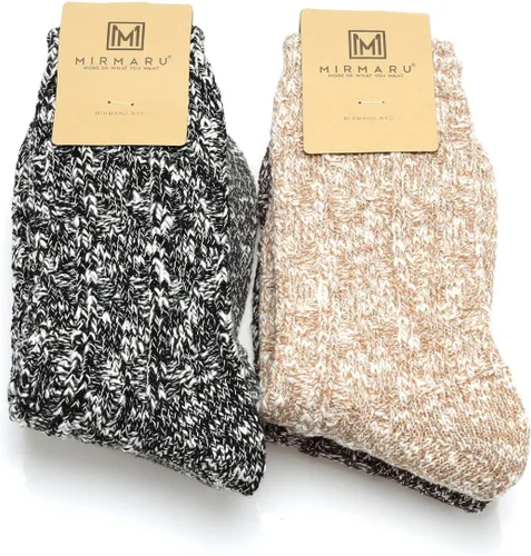 Miniatura 6 de Mirmaru - Calcetines de invierno para mujer, 4 pares de mezcla de lana y algodón