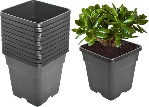 Miniatura 13 de Macetas cuadradas para vivero, macetas de cultivo para plantas de suelo, 0.63 galones, 10