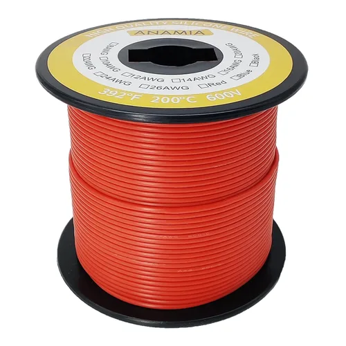 Miniatura 21 de ANAMIA - Alambre de silicona flexible de calibre 6, 6 AWG, conductor de cobre estañado de 3200 * 0.08mm, trenzado de alta temperatura para batería