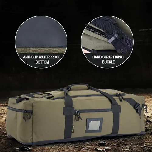 Miniatura 2 de Bolsa de lona grande de 86 litros para viajes, gimnasio y deportes, poliéster repelente al agua, correas ocultas, compartimento para zapatos, bolsa