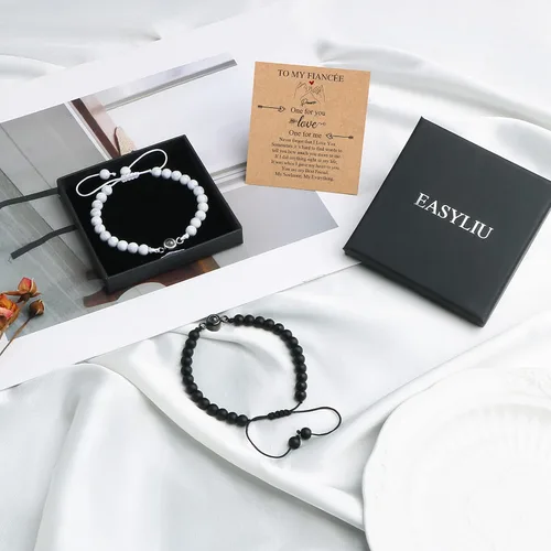 Miniatura 7 de Pulsera con texto en inglés "I Love You" para parejas, regalos para mi hombre, novio, novia, marido, esposa, mi amor, prometida, para el día de San