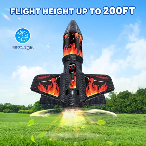 Miniatura 2 de Lanzacohetes, 200 pies de altitud de vuelo, kits de modelo de cohete con juego de lanzamiento, cohete volador ultra alto, juguete de cohete, Rojo
