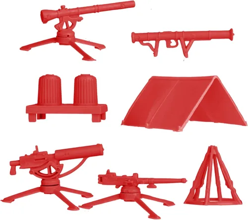 Miniatura 3 de BMC Classic - Juego de accesorios de plástico para hombre, 10 unidades de campamento militar, fabricado en EE. UU Rojo