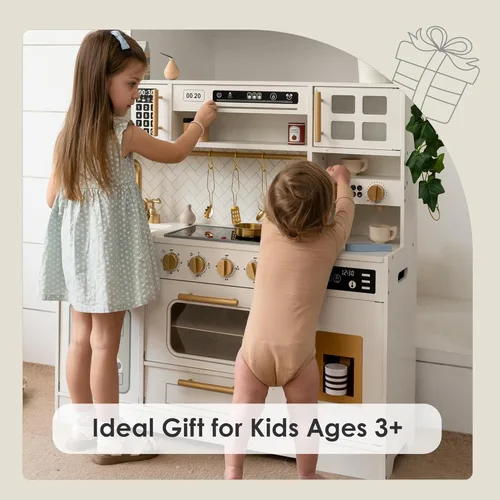 Miniatura 2 de Cocina de Juguete de Madera para Niños – Electrodomésticos Realistas, Almacenamiento Inteligente y 15 Accesorios Divertidos para Inspirar el Juego