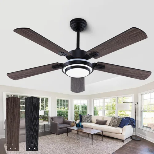 Miniatura 11 de QUTWOB - Ventilador de techo de 60 pulgadas con control remoto sin luces, moderno motor DC reversible para interiores y exteriores, ventiladores