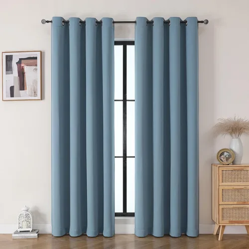 Miniatura 15 de Flyfun - Cortinas opacas con ojales para dormitorio y sala de estar, juego de 2 paneles, con aislamiento térmico, cortinas de oscurecimiento