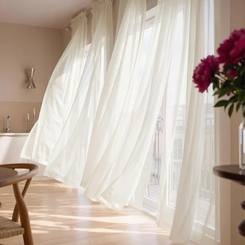 Miniatura 44 de NICETOWN Cortinas traslúcidas blancas de 63 pulgadas de largo para dormitorio, cortinas de gasa translúcida con bolsillo para barra, paneles