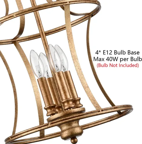 Miniatura 4 de Lámpara colgante moderna de 4 luces, lámpara colgante de oro oxidado, lámparas colgantes para isla de cocina, accesorios de iluminación colgantes
