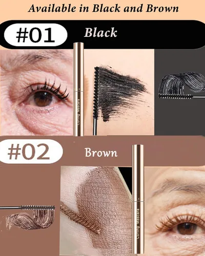 Miniatura 3 de Máscara de pestañas negra para mujeres mayores con pestañas cortas y finas, longitud y volumen extremos, impermeable, a prueba de manchas, ultra