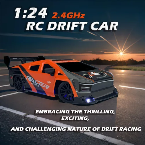 Miniatura 4 de HTURCCOP 1:24 RC Cybercar, 2.4GHz RC Drift Cars con luz LED, juguetes de carreras para niños y niñas de 8 a 12 años, velocidad ajustable 15.5 mi/H