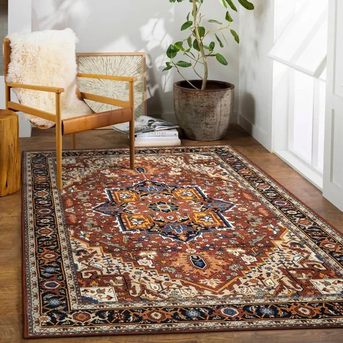 Miniatura 45 de Moynesa Alfombra de pasillo ultra fina lavable de 2 x 6 pies, antideslizante, resistente a las manchas, alfombra vintage que no desprende para Gris