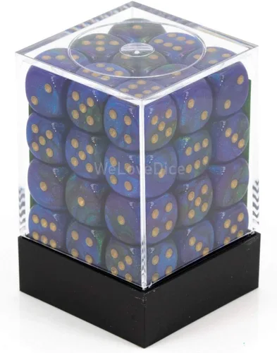 Miniatura 2 de Chessex Manufacturing DND - Juego de dados Chessex D&D de 0.472 in, juego de dados poliédricos de plástico Géminis, color azul, verde y dorado