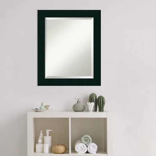 Miniatura 6 de Amanti Art Espejo de baño negro para sobre el fregadero, espejo de tocador rectangular negro Tribeca de 24 x 20 pulgadas, marco de madera pequeño