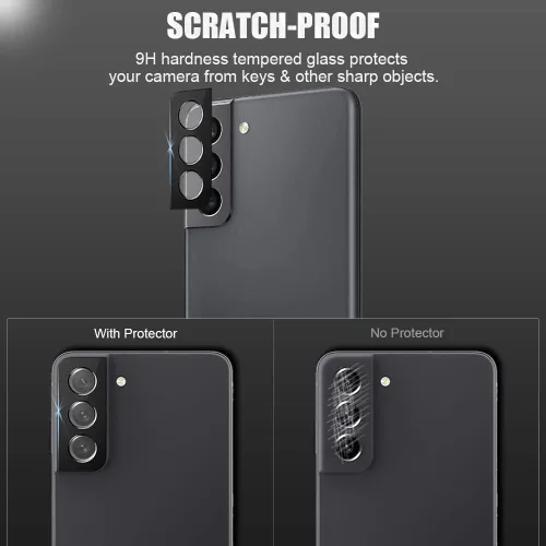 Miniatura 5 de Paquete de 3 protectores de lente de cámara de vidrio templado para Samsung Galaxy S21 FE 5G, no afecta el flash