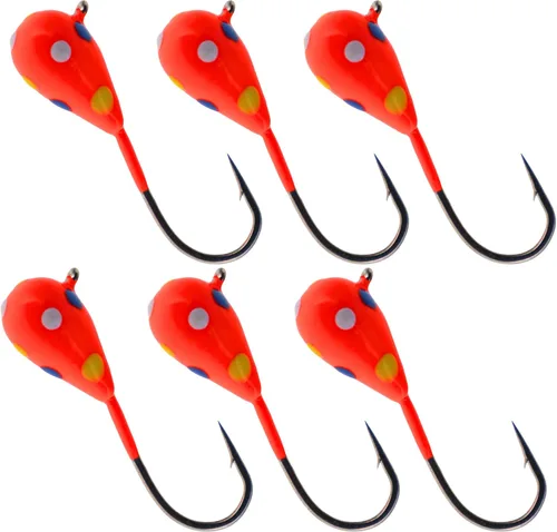 Miniatura 37 de Reaction Tackle Plantillas de pesca en hielo de tungsteno - Plantilla súper sensible en forma de lágrima para panfish, crappie, lucioperca, perca