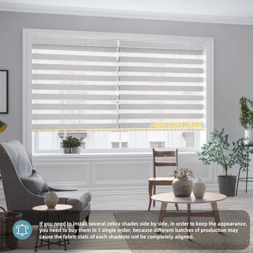 Miniatura 2 de SmartWings - Persianas motorizadas de cebra con control remoto, persianas de filtrado de luz inteligentes y semitransparentes para ventanas
