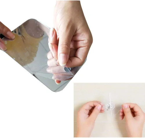 Miniatura 3 de XoYo Espejo de ducha sin niebla (5.9 x 3.94 pulgadas), incluye 1 ganchos adhesivos, antivaho sin marco para colgar en la pared, accesorio de baño