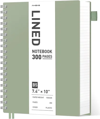 Miniatura 22 de AHGXG Cuaderno espiral rayado para universidad - Cuaderno espiral perforado A4 de 8.5" x 11", 300 páginas con páginas perforadas fáciles de rasgar