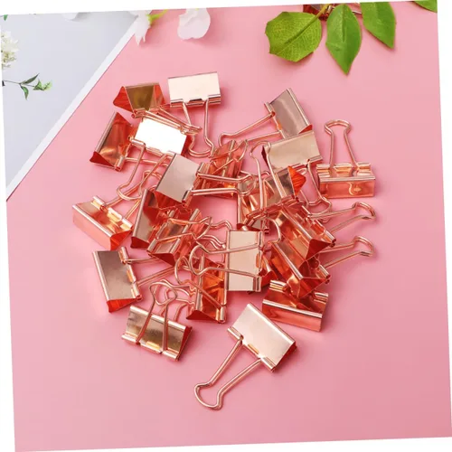 Miniatura 5 de Tofficu Clip para carpeta, 24 unidades, clips de archivo, clips de carpeta de papel, clips de carpeta de oficina, clip de carpeta Elliot de oro rosa