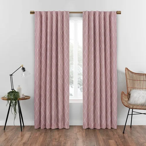 Miniatura 4 de Eclipse Absolute Zero Nora Geo - Cortinas opacas con aislamiento térmico y bolsillo para barra, para dormitorio, panel individual, 50 x 63 pulgadas