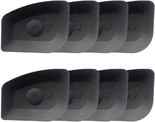 Juego de herramientas raspadoras de platos, 8 unidades de rascador de hierro fundido, raspador multifuncional, raspador de ollas de plástico de Negro