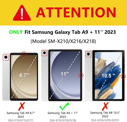 Miniatura 2 de MORECOO Funda para Samsung Galaxy Tab A9 Plus con teclado de 11 pulgadas 2023 (SM-X210/X216/X218), funda para tableta A9 Plus con teclado