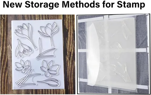 Miniatura 3 de 20 paneles de almacenamiento de sellos transparentes, bolsa de almacenamiento troquelada resellable, paneles organizadores de sellos de plástico