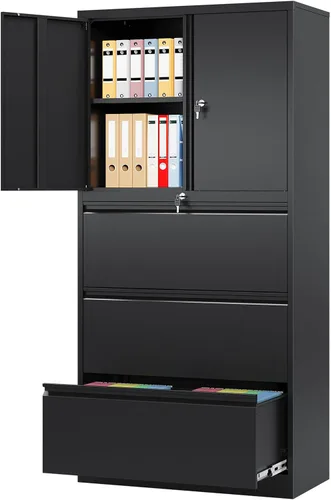 Miniatura 25 de Archivador de 2 cajones con cerradura, archivador vertical móvil para colgar carpetas tamaño A4/carta/legal, debajo del escritorio, pequeños